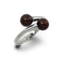 Load image into Gallery viewer, Twin AAA Chocolate Freshwater Pearl Cocktail Ring – .925 Sterling Silver