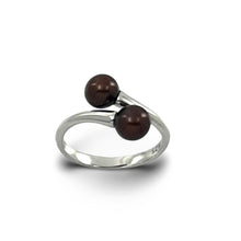 Load image into Gallery viewer, Twin AAA Chocolate Freshwater Pearl Cocktail Ring – .925 Sterling Silver