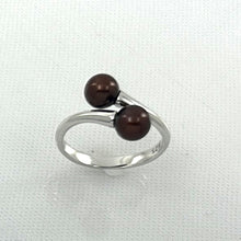 Load image into Gallery viewer, 9302093 SILVER .925 TWIN AAA CHOCOLATE ROUND PEARL COCKTAIL RING