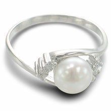 Load image into Gallery viewer, White Pearl &amp; Cubic Zirconia Cocktail Ring – .925 Sterling Silver