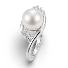Load image into Gallery viewer, White Pearl &amp; Cubic Zirconia Cocktail Ring – .925 Sterling Silver