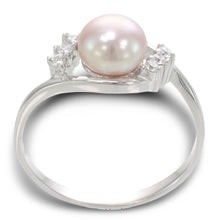 Load image into Gallery viewer, Pink-Peach Pearl &amp; Cubic Zirconia Cocktail Ring – .925 Sterling Silver