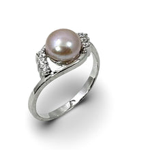 Load image into Gallery viewer, Pink Pearl &amp; Cubic Zirconia Cocktail Ring – .925 Sterling Silver