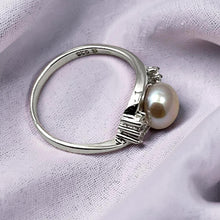 Load image into Gallery viewer, Pink Pearl &amp; Cubic Zirconia Cocktail Ring – .925 Sterling Silver