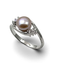 Load image into Gallery viewer, Pink Pearl &amp; Cubic Zirconia Cocktail Ring – .925 Sterling Silver