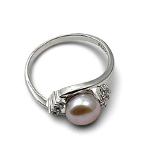 Load image into Gallery viewer, Pink Pearl &amp; Cubic Zirconia Cocktail Ring – .925 Sterling Silver