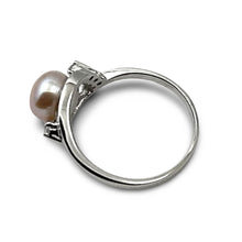 Load image into Gallery viewer, Pink Pearl &amp; Cubic Zirconia Cocktail Ring – .925 Sterling Silver