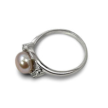 Load image into Gallery viewer, Pink Pearl &amp; Cubic Zirconia Cocktail Ring – .925 Sterling Silver