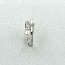 Load image into Gallery viewer, 9303090-Solid-Sterling-Silver-.925-Twin-White-Freshwater-Pearl-Cocktail-Ring