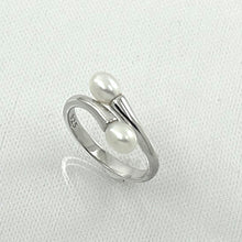 Load image into Gallery viewer, 9303090-Solid-Sterling-Silver-.925-Twin-White-Freshwater-Pearl-Cocktail-Ring