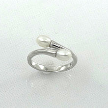 Load image into Gallery viewer, 9303090-Solid-Sterling-Silver-.925-Twin-White-Freshwater-Pearl-Cocktail-Ring