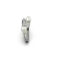 Load image into Gallery viewer, Solid Sterling Silver .925 Twin White Cream Freshwater Pearl Cocktail Ring