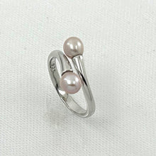 Load image into Gallery viewer, 9303092-Solid-Sterling-Silver-.925-Twin-Pink-Freshwater-Pearl-Cocktail-Ring