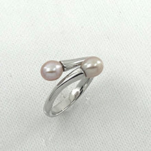 Load image into Gallery viewer, 9303092-Solid-Sterling-Silver-.925-Twin-Pink-Freshwater-Pearl-Cocktail-Ring