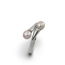 Load image into Gallery viewer, Solid Sterling Silver .925 Twin Pink Freshwater Pearl Cocktail Ring
