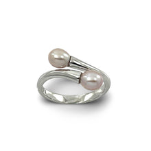 Load image into Gallery viewer, Solid Sterling Silver .925 Twin Pink Freshwater Pearl Cocktail Ring