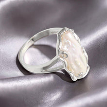 Load image into Gallery viewer, Genuine Natural White Biwa Pearl Ring – .925 Sterling Silver