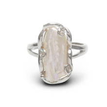 Load image into Gallery viewer, Genuine Natural White Biwa Pearl Ring – .925 Sterling Silver