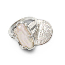 Load image into Gallery viewer, Genuine Natural White Biwa Pearl Ring – .925 Sterling Silver