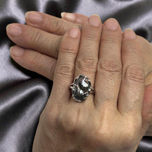 Load image into Gallery viewer, Black Biwa Pearl Ring – .925 Sterling Silver