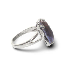 Load image into Gallery viewer, Black Biwa Pearl Ring – .925 Sterling Silver