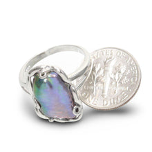Load image into Gallery viewer, Black Biwa Pearl Ring – .925 Sterling Silver
