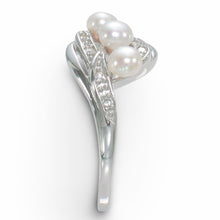 Load image into Gallery viewer, Sterling Silver .925 White Pearl &amp; CZ Cocktail Ring