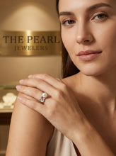 Load image into Gallery viewer, Solid Sterling Silver .925 Love-Knot Freshwater Pearl Solitaire Ring (White)