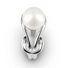 Load image into Gallery viewer, Solid Sterling Silver .925 Love-Knot Freshwater Pearl Solitaire Ring (White)
