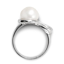 Load image into Gallery viewer, Solid Sterling Silver .925 Love-Knot Freshwater Pearl Solitaire Ring (White)