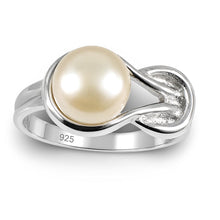 Load image into Gallery viewer, Solid Sterling Silver .925 Love-Knot Pink Freshwater Pearl Ring