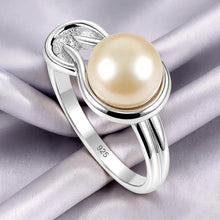 Load image into Gallery viewer, Solid Sterling Silver .925 Love-Knot Pink Freshwater Pearl Ring