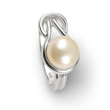 Load image into Gallery viewer, Solid Sterling Silver .925 Love-Knot Pink Freshwater Pearl Ring