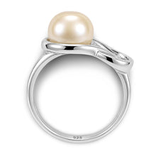 Load image into Gallery viewer, Solid Sterling Silver .925 Love-Knot Pink Freshwater Pearl Ring