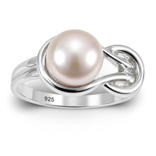 Load image into Gallery viewer, Solid Sterling Silver .925 Love-Knot Lavender Freshwater Pearl Ring