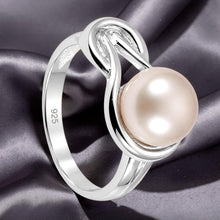 Load image into Gallery viewer, Solid Sterling Silver .925 Love-Knot Lavender Freshwater Pearl Ring