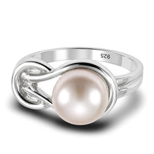 Load image into Gallery viewer, Solid Sterling Silver .925 Love-Knot Lavender Freshwater Pearl Ring