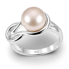 Load image into Gallery viewer, Solid Sterling Silver .925 Love-Knot Lavender Freshwater Pearl Ring