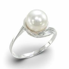 Load image into Gallery viewer, Solid Sterling Silver .925 White Freshwater Pearl Solitaire Ring