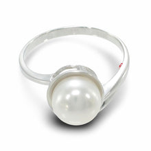 Load image into Gallery viewer, Solid Sterling Silver .925 White Freshwater Pearl Solitaire Ring