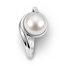 Load image into Gallery viewer, Solid Sterling Silver .925 White Freshwater Pearl Solitaire Ring