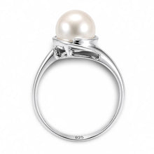 Load image into Gallery viewer, Solid Sterling Silver .925 White Freshwater Pearl Solitaire Ring