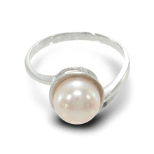 Load image into Gallery viewer, Solid Sterling Silver .925 Pink-Peach Freshwater Pearl Solitaire Ring