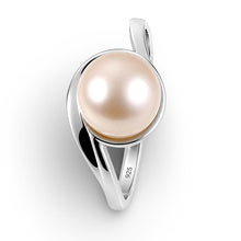 Load image into Gallery viewer, Solid Sterling Silver .925 Pink-Peach Freshwater Pearl Solitaire Ring