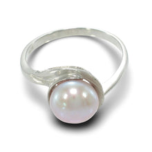 Load image into Gallery viewer, Solid Sterling Silver .925 Natural Lavender-Pink Freshwater Cultured Pearl Solitaire Ring