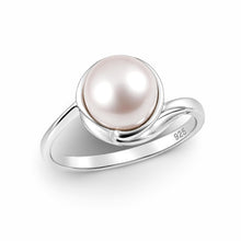 Load image into Gallery viewer, Solid Sterling Silver .925 Natural Lavender-Pink Freshwater Cultured Pearl Solitaire Ring