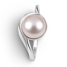 Load image into Gallery viewer, Solid Sterling Silver .925 Natural Lavender-Pink Freshwater Cultured Pearl Solitaire Ring