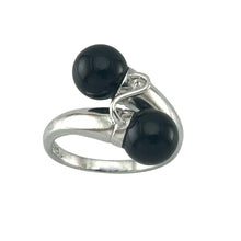 Load image into Gallery viewer, Solid Silver .925 Twin Black Onyx Cocktail Ring