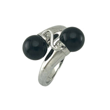 Load image into Gallery viewer, Solid Silver .925 Twin Black Onyx Cocktail Ring