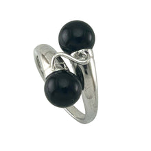 Load image into Gallery viewer, Solid Silver .925 Twin Black Onyx Cocktail Ring